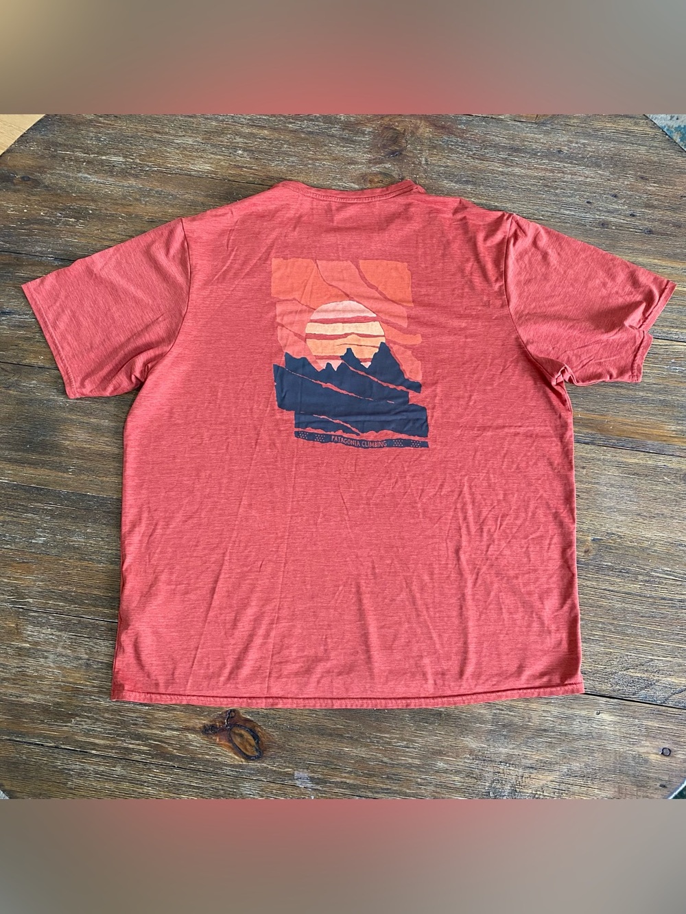 Patagonia men’s Capilene Cool Daily Graphic Tee - retro rock climbing graphic